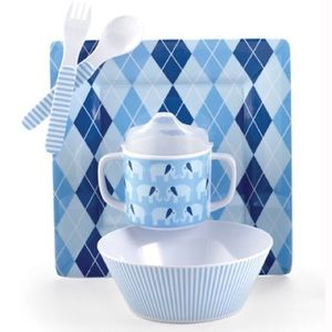 NEW Mud Pie Elephant 5PC Feeding Set